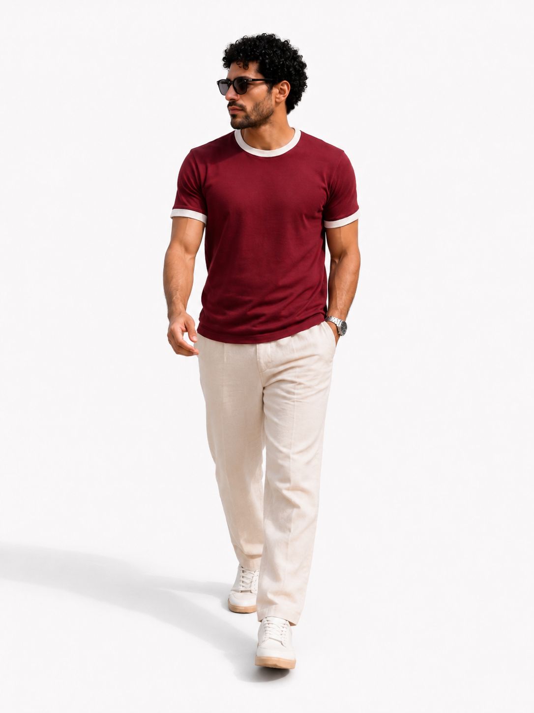 Burgundy Ringer T-Shirt