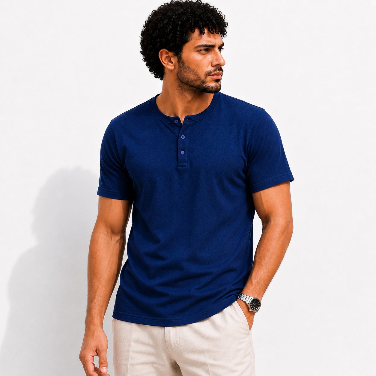 Navy Henley T-Shirt
