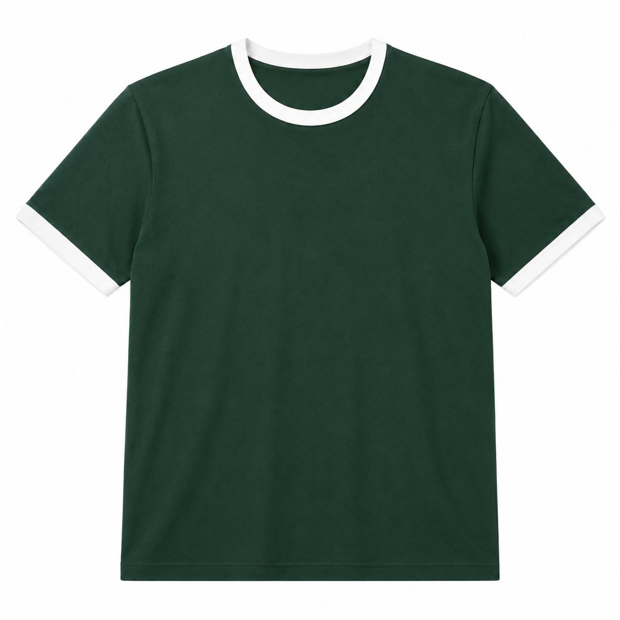 Green Ringer Tee -White