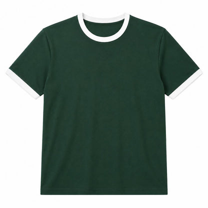 Green Ringer Tee -White