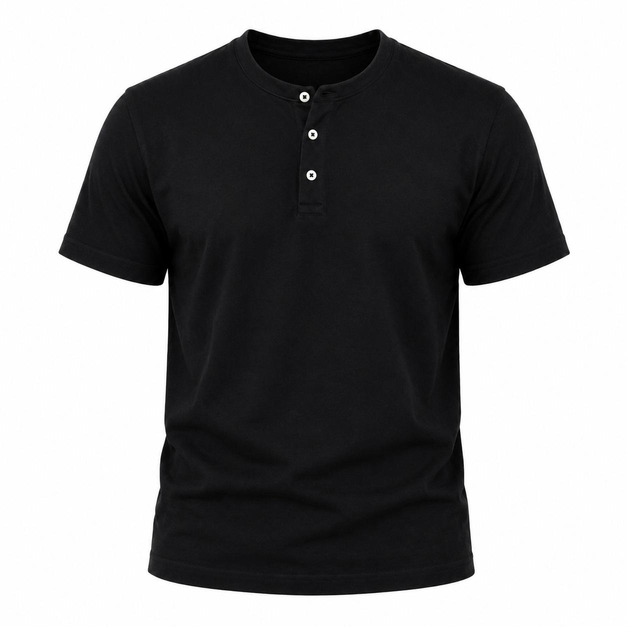 Black Henley T-Shirt