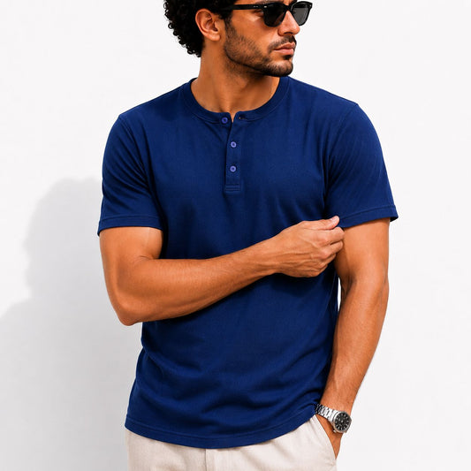 Navy Henley T-Shirt