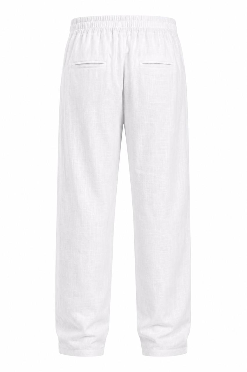 White Linen Drawstring Pants